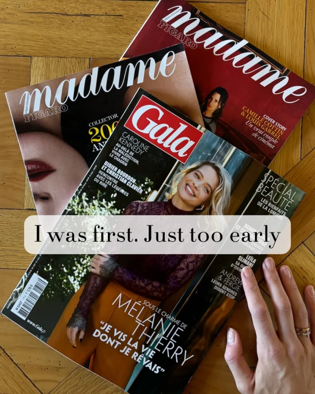 In the last two weeks, I have appeared in Gala and Madame Figaro, twice.
It took me back to early July 2018, to a corner of Williamsburg, Brooklyn. I was standing in front of the Korean deli where I used to buy my avocados every day, on the phone with my parents.
“Mom, Dad, I’m going to move to Paris and get an agent.” “An agent? What for?” “Because I’m known here in New York, and France doesn’t even really have fitness yet. I have something different to bring, and I’ll be the first to do it. Athletes have agents, and I think fitness personalities should too.”
I arrived in Paris, and although I knew it would be hard, I wasn’t ready for what happened.
I would talk about Brooklyn Flow, and people would answer, “Dynamic yoga? That’s not yoga.” I would talk about Brooklyn Barre being unique and new, and they would respond, “Barre isn’t new, I’ve been doing floor barre for 30 years.”
I met with countless agents who didn’t get it. One even told me I needed hair extensions and that she couldn’t stand my eyebrows. That day, I told myself I had already survived being heavily criticized by psycho teachers as a teenage ballerina, and I refused to ever feel that way again as an adult. I let that agent go that same day.
I spent more time explaining and justifying myself than I ever thought I would. Yes, I was first, but I was too early.
Covid happened, I closed The Studio and now barre studios are opening, eight years later, saying they are bringing something “unique and new.” La blague.
But the fact that my timing wasn’t right isn’t what matters most here. What matters, in the end, is that I believed in myself. I believed in the value of my expertise, and in the uniqueness of my concepts. I believed that the countless hours I had put in had to lead somewhere. If I had made it in NYC all by myself, I refused not to succeed in Paris too.
I am grateful to my Squad for being curious in the beginning, and loyal ever since. I am grateful to those who understood without me having to explain. I am grateful to my agent.
I am grateful to be here, and I can only feel pride and love for the Julie of the past eight years.
Thank you for working hard, girl.

#dreams #press #brooklynbarre